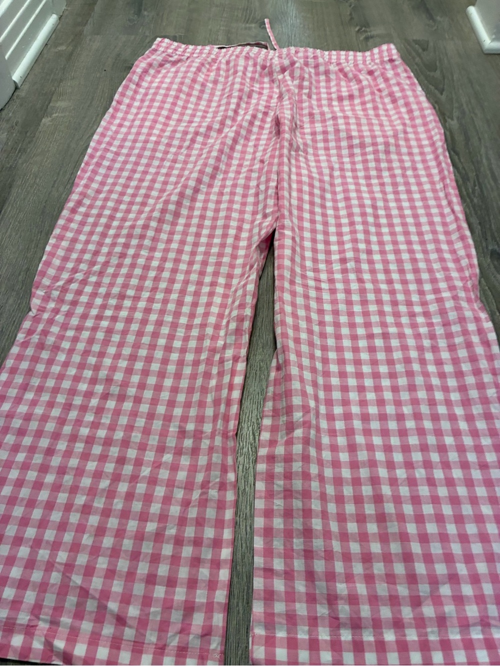 New GAP Poplin Pink Gingham Cotton Pajama Pants XL - Picture 7 of 12